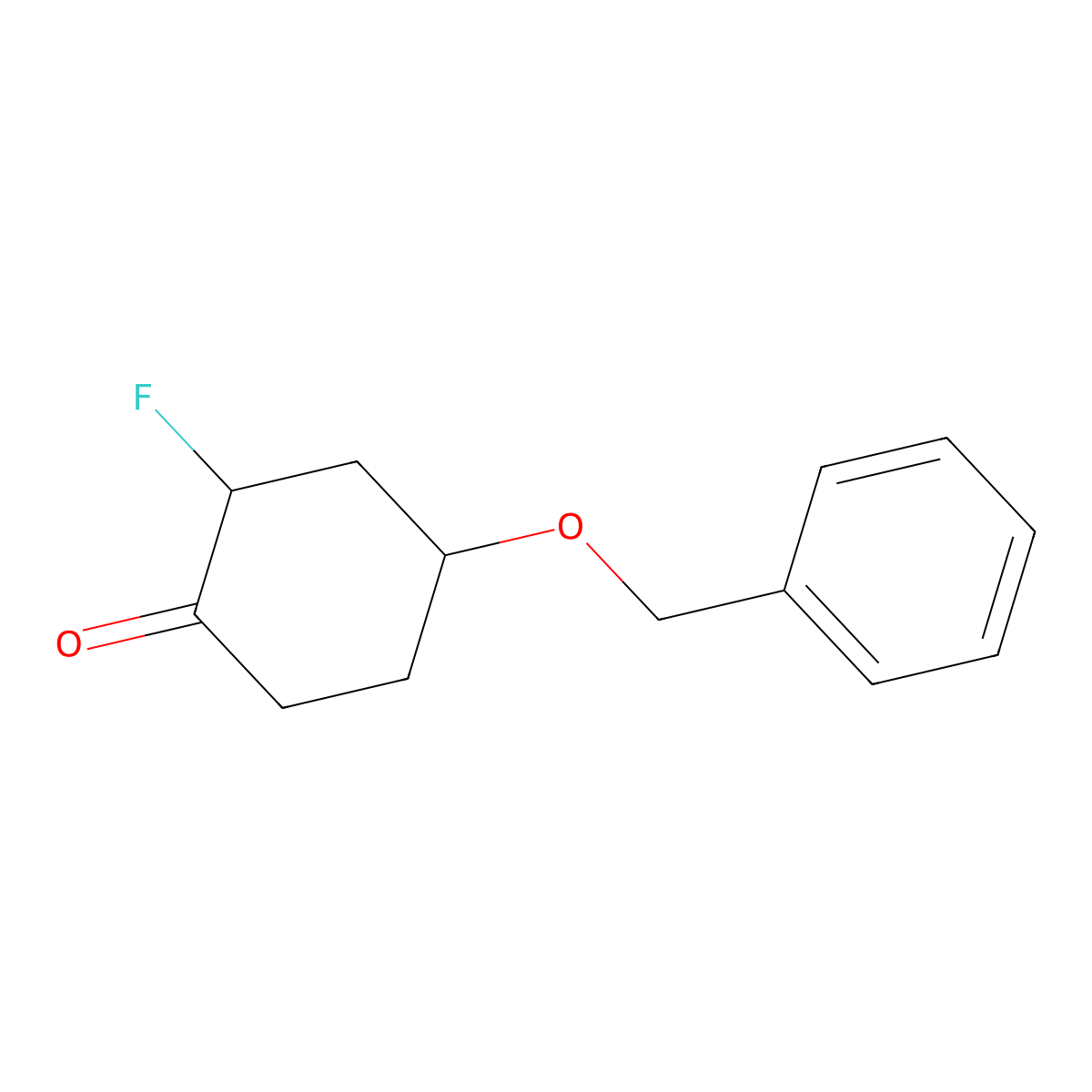 (2RS,4SR)-4-(Benzyloxy)-2-fluoro-cyclohexan-1-one molecular structure, CAS 1160756-95-5