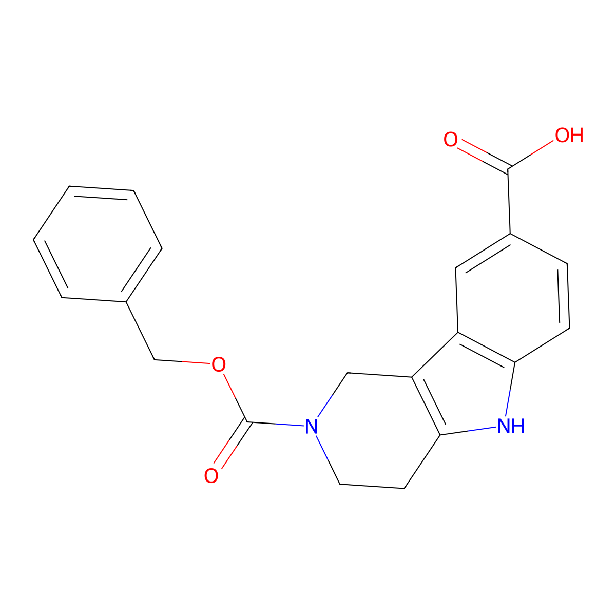 2-[(benzyloxy)carbonyl]-1H,2H,3H,4H,5H-pyrido[4,3-b]indole-8-carboxylic acid molecular structure, CAS 1160786-84-4