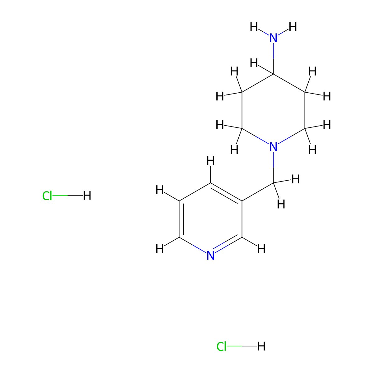 1-(Pyridin-3-ylmethyl)piperidin-4-amine dihydrochloride molecular structure, CAS 1160787-03-0
