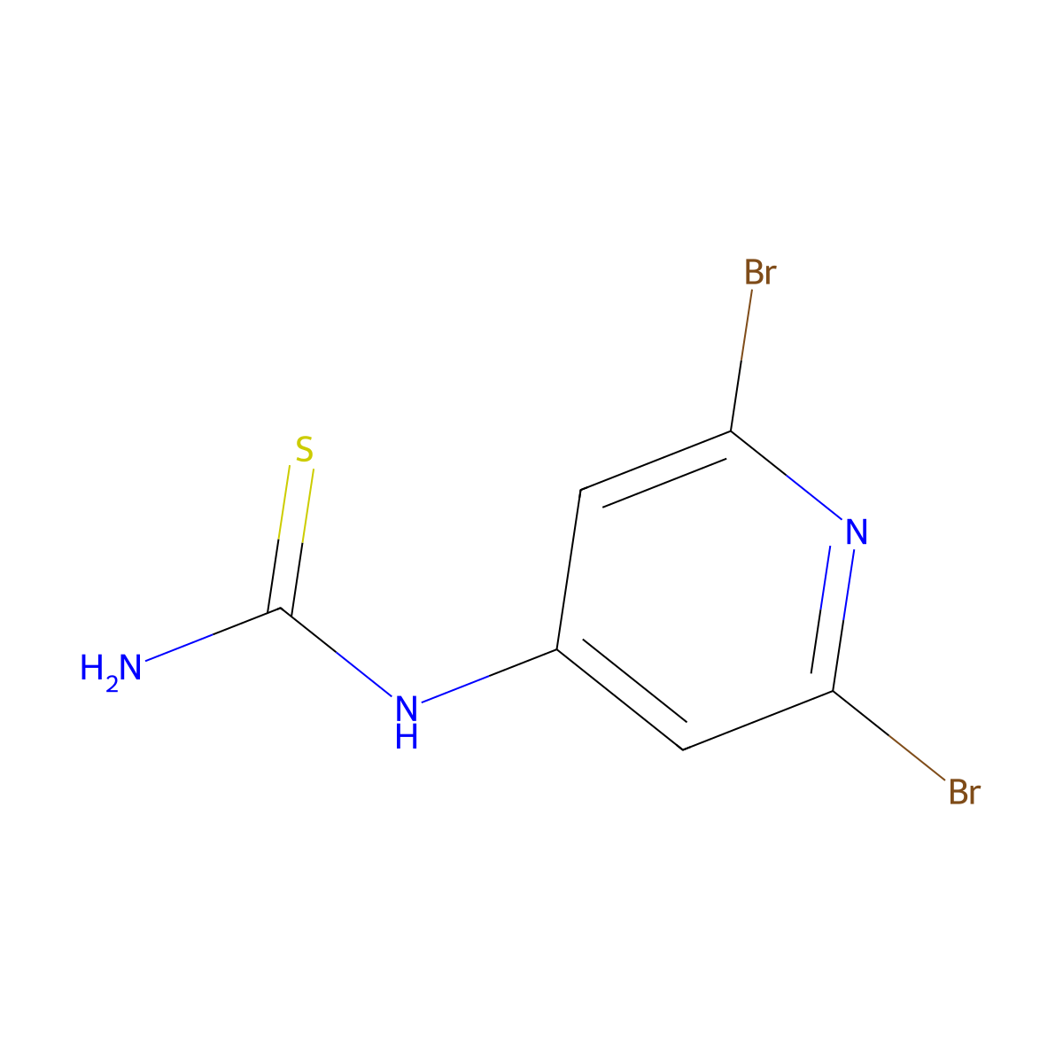 1-(2,6-Dibromopyridin-4-yl)thiourea molecular structure, CAS 1160787-09-6