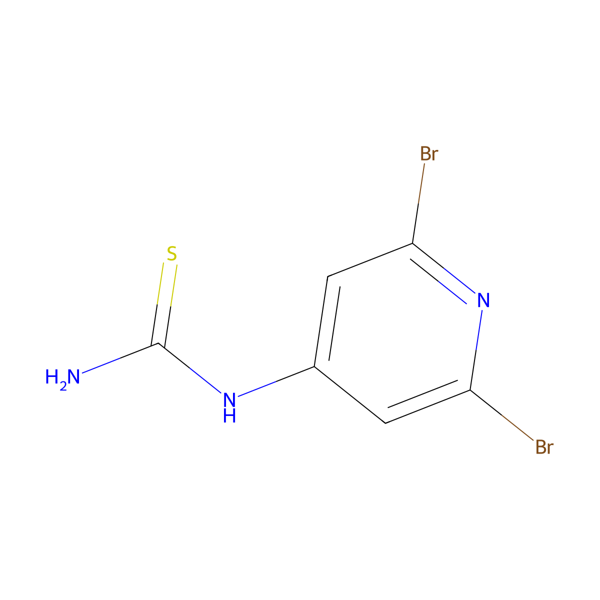 1-(2,6-Dibromopyridin-4-yl)thiourea molecular structure, CAS 1160787-09-6