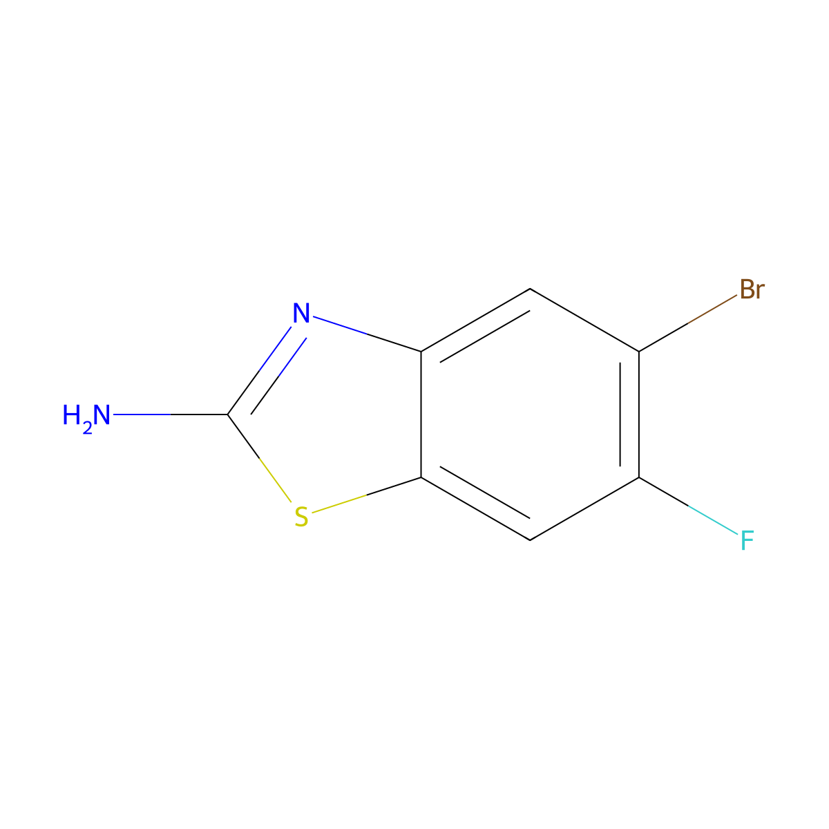 5-Bromo-6-fluorobenzo[d]thiazol-2-amine molecular structure, CAS 1160789-91-2