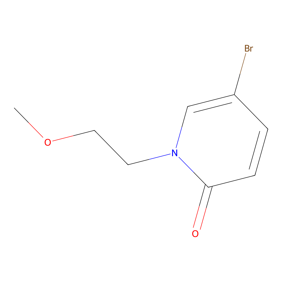 5-bromo-1-(2-methoxyethyl)pyridin-2(1H)-one molecular structure, CAS 1160790-03-3