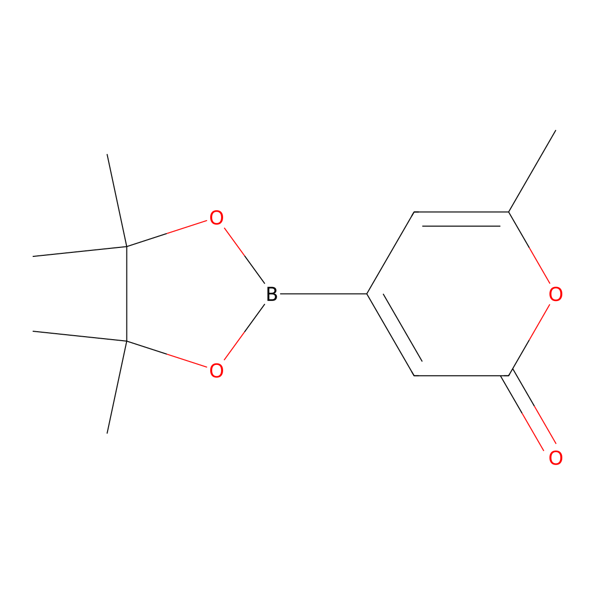 6-Methyl-4-(4,4,5,5-tetramethyl-1,3,2-dioxaborolan-2-yl)-2h-pyran-2-one molecular structure, CAS 1160790-44-2