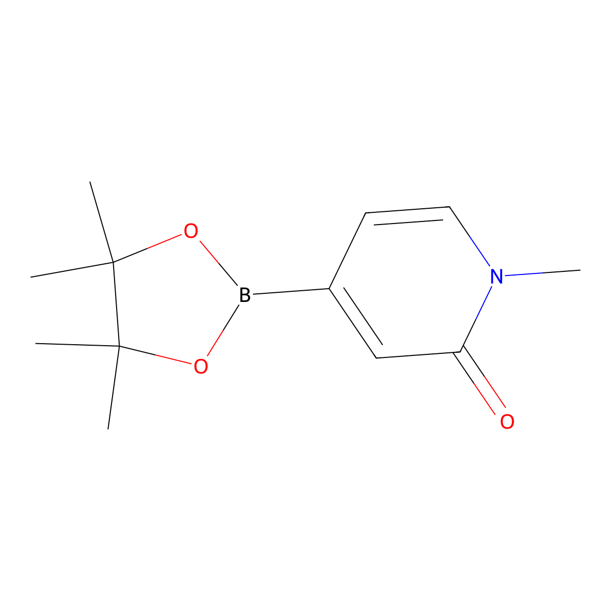 1-Methyl-4-(4,4,5,5-tetramethyl-1,3,2-dioxaborolan-2-YL)pyridin-2(1H)-one molecular structure, CAS 1160790-84-0