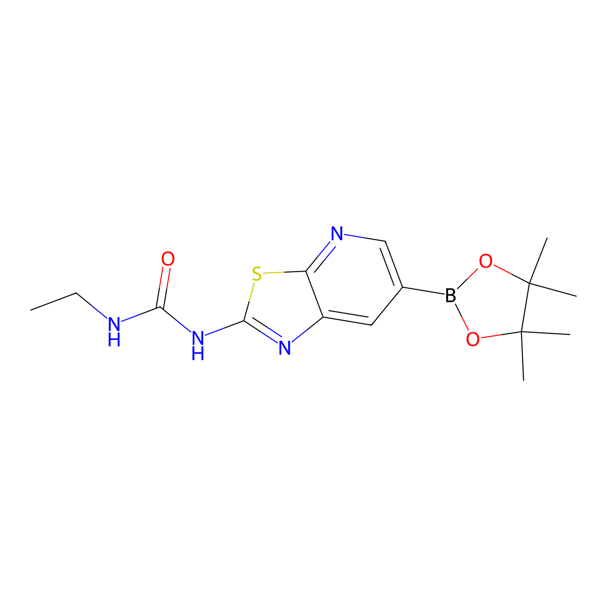 2-(3-Ethylureido)thiazolo[5,4-b]pyridine-6-boronic acid pinacol ester molecular structure, CAS 1160791-16-1