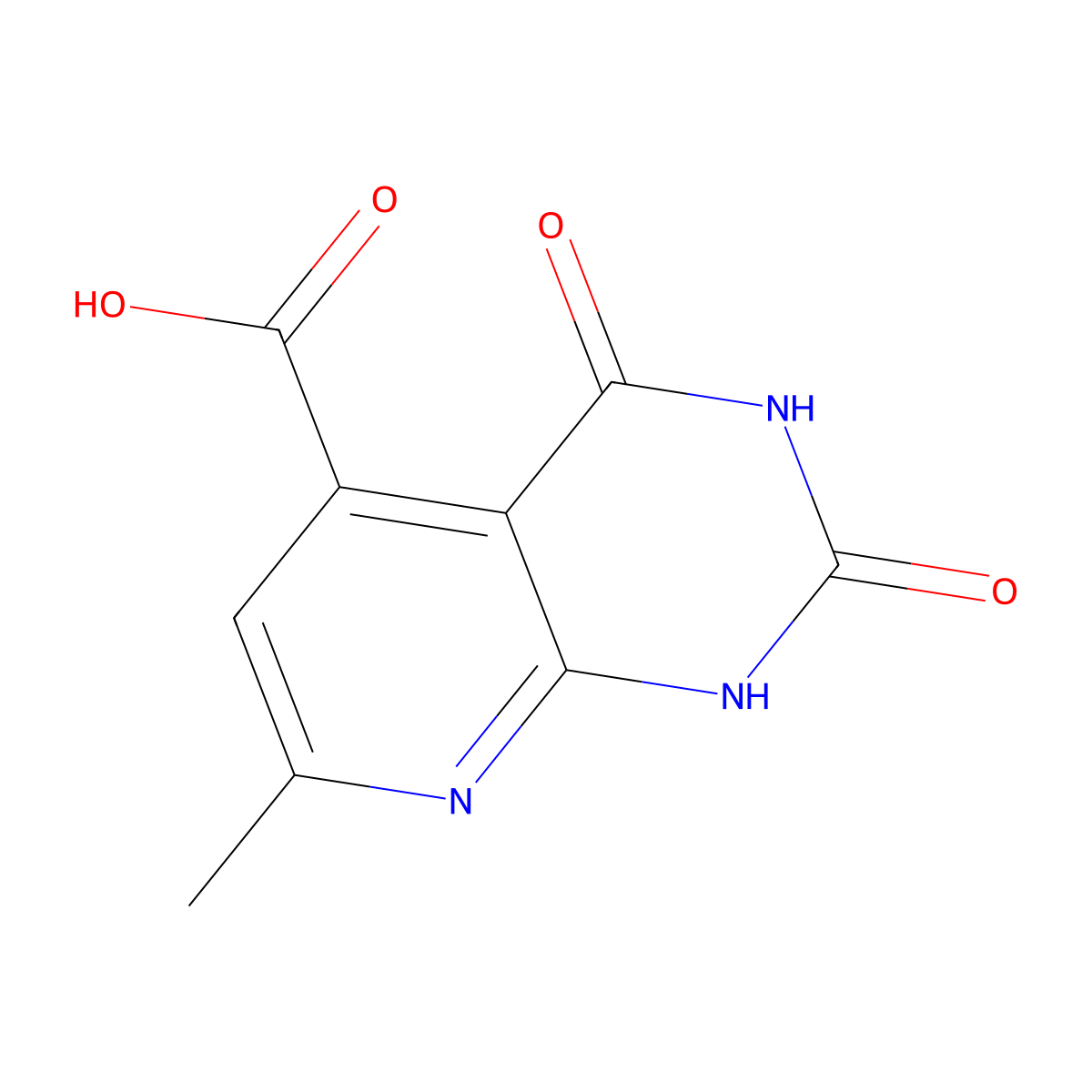 7-Methyl-2,4-dioxo-1,2,3,4-tetrahydropyrido[2,3-d]pyrimidine-5-carboxylic acid molecular structure, CAS 116081-01-7