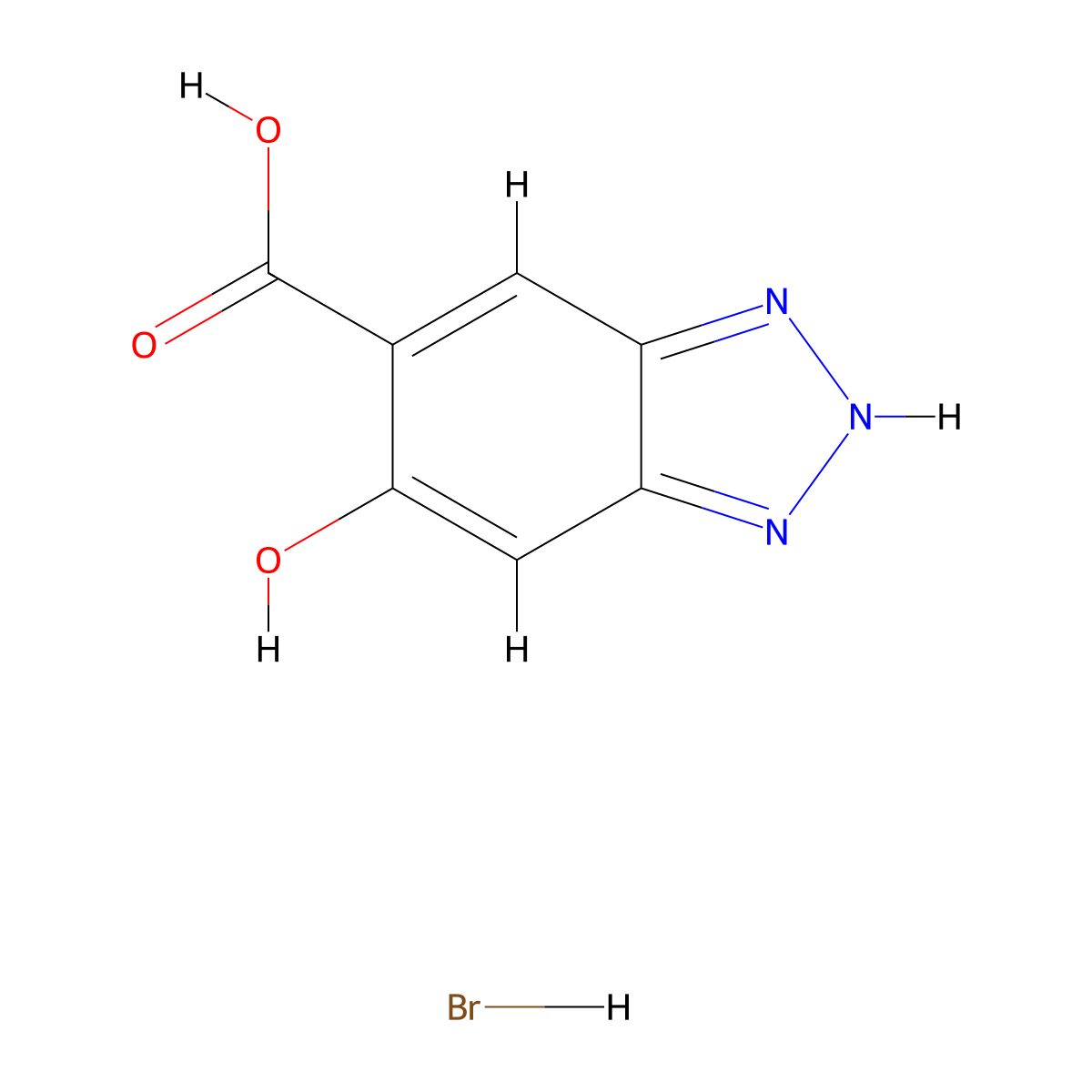 5-hydroxy-1H-1,2,3-benzotriazole-6-carboxylicacidhydrobromide molecular structure, CAS 116081-66-4
