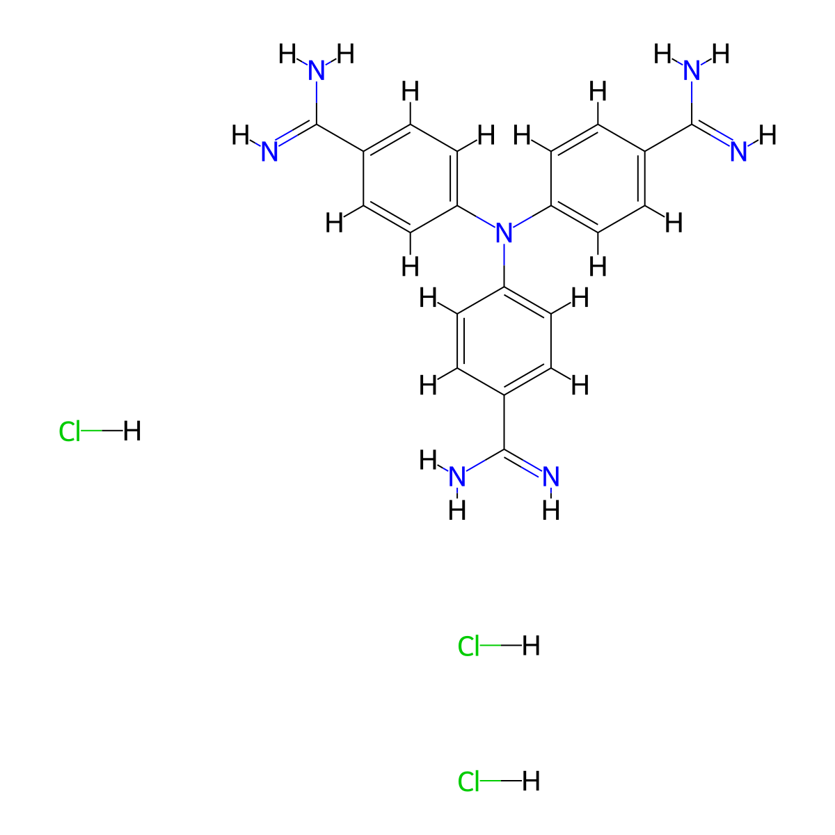 4,4',4''-Nitrilotribenzimidamide trihydrochloride molecular structure, CAS 116082-39-4