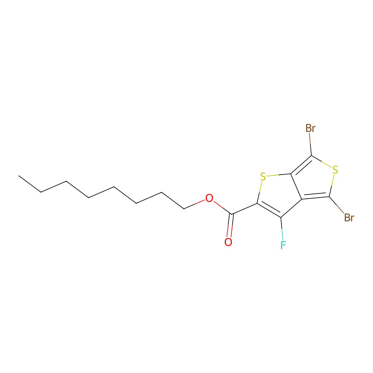 Octyl 4,6-dibromo-3-fluorothieno[3,4-b]thiophene-2-carboxylate molecular structure, CAS 1160823-76-6