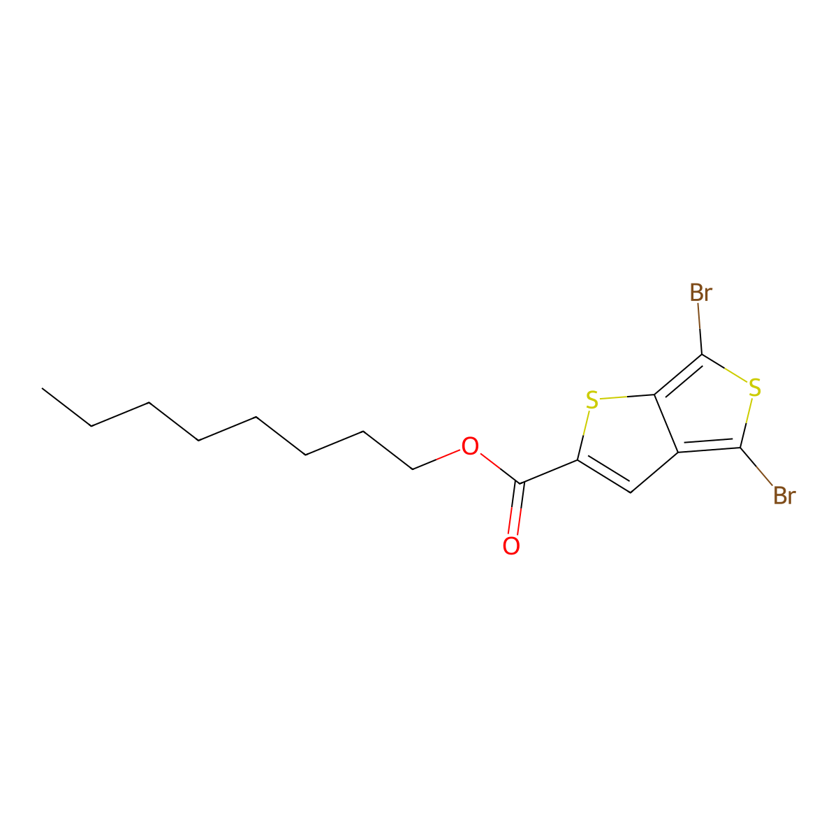 Octyl 4,6-dibromothieno[3,4-b]thiophene-2-carboxylate molecular structure, CAS 1160823-85-7