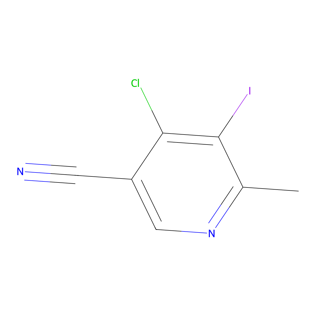 4-Chloro-5-iodo-6-methylnicotinonitrile molecular structure, CAS 1160848-89-4