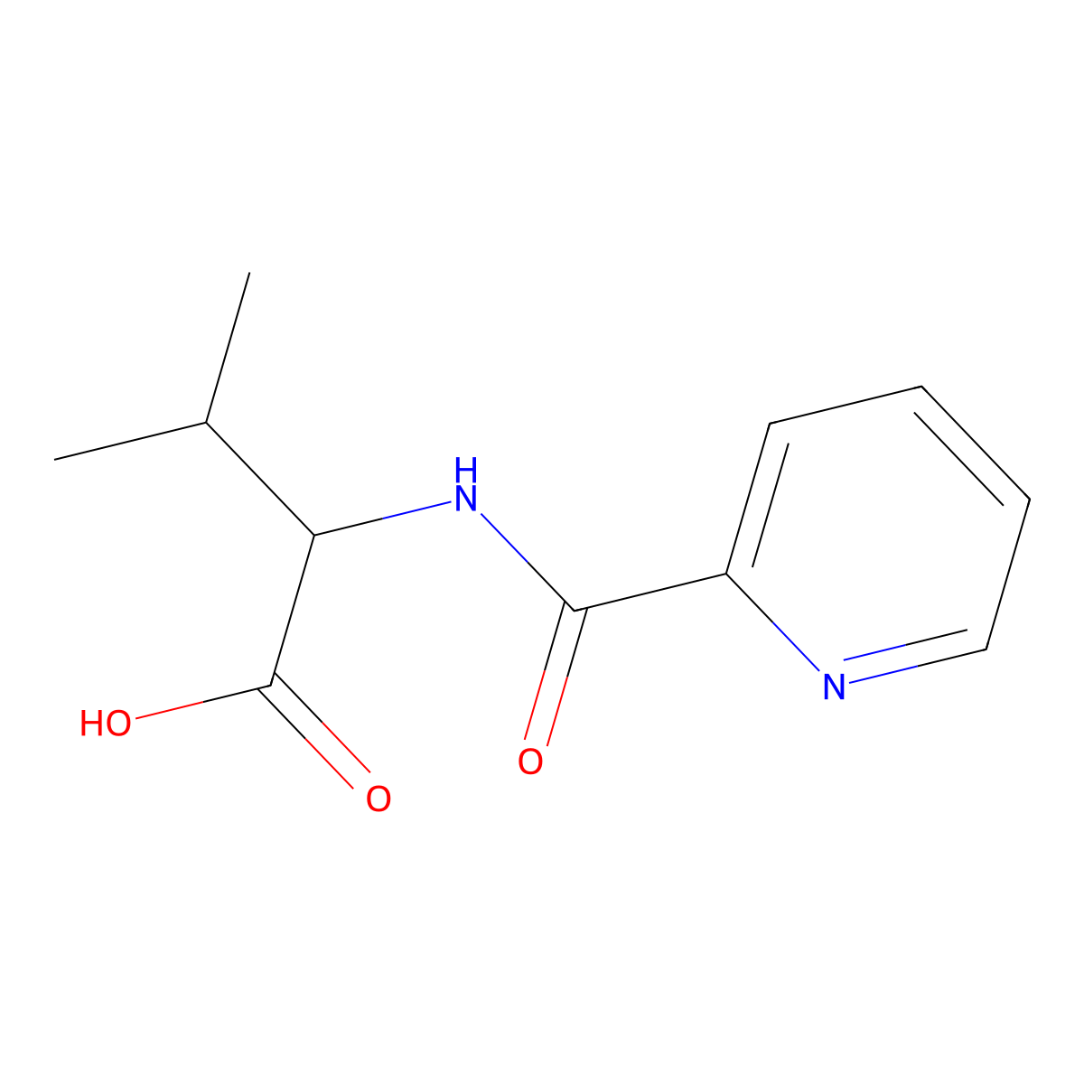3-Methyl-2-(pyridin-2-ylformamido)butanoic acid molecular structure, CAS 1160854-50-1