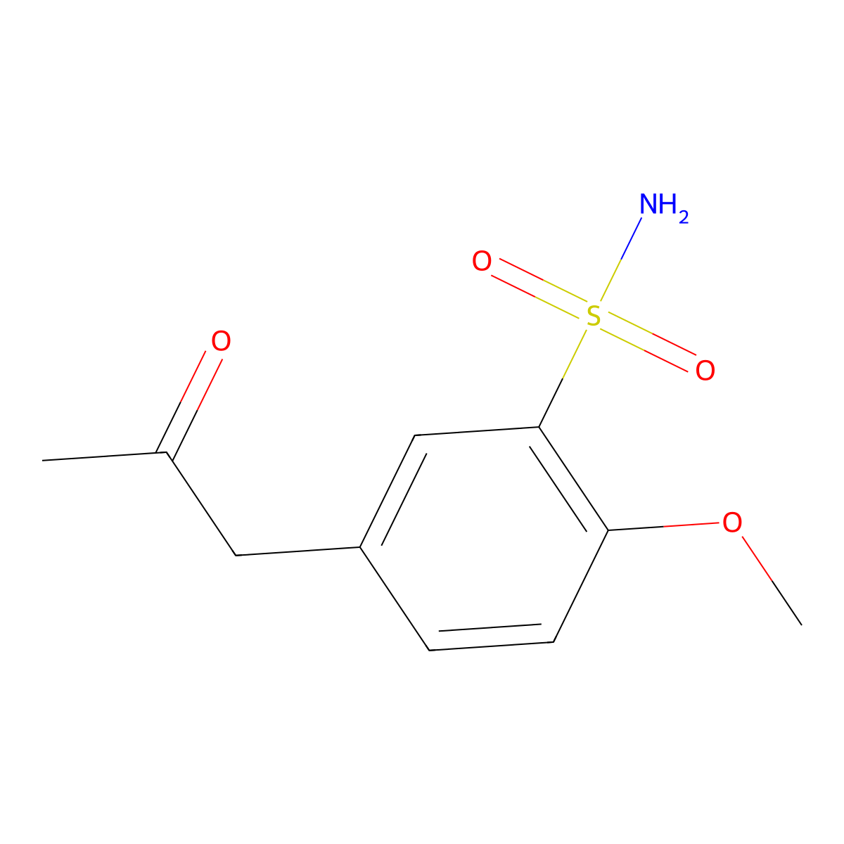 2-Methoxy-5-(2-oxopropyl)benzenesulfonamide molecular structure, CAS 116091-63-5