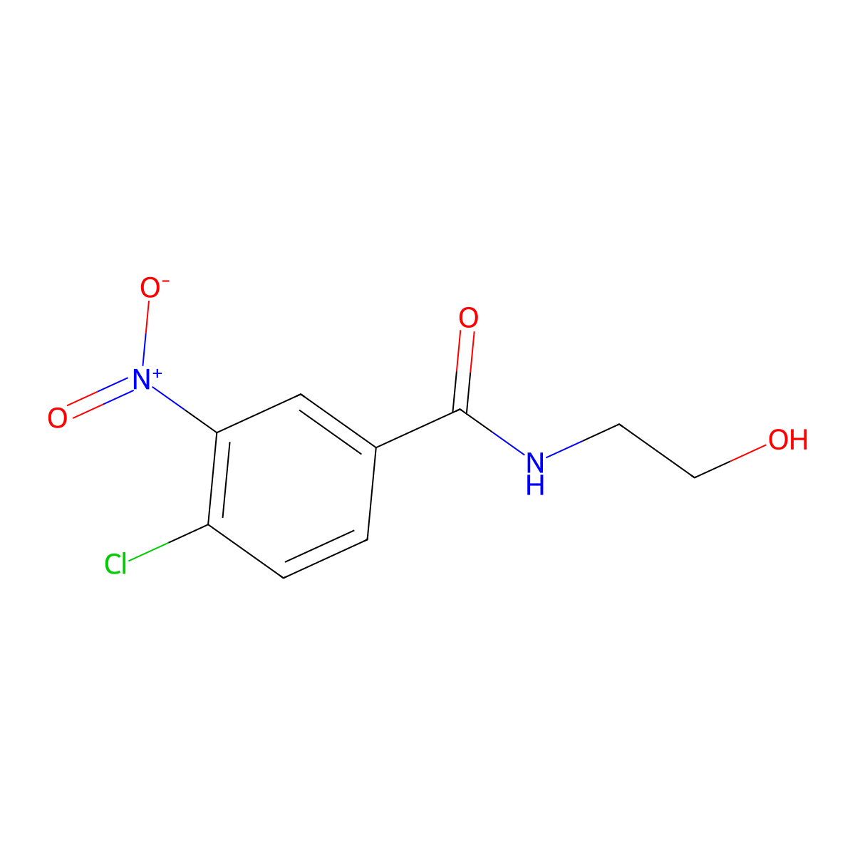 4-chloro-N-(2-hydroxyethyl)-3-nitrobenzamide molecular structure, CAS 116091-85-1