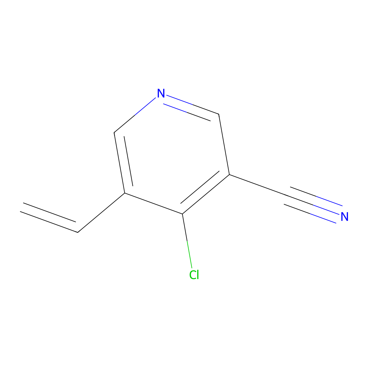 4-Chloro-5-vinylnicotinonitrile molecular structure, CAS 1160923-92-1