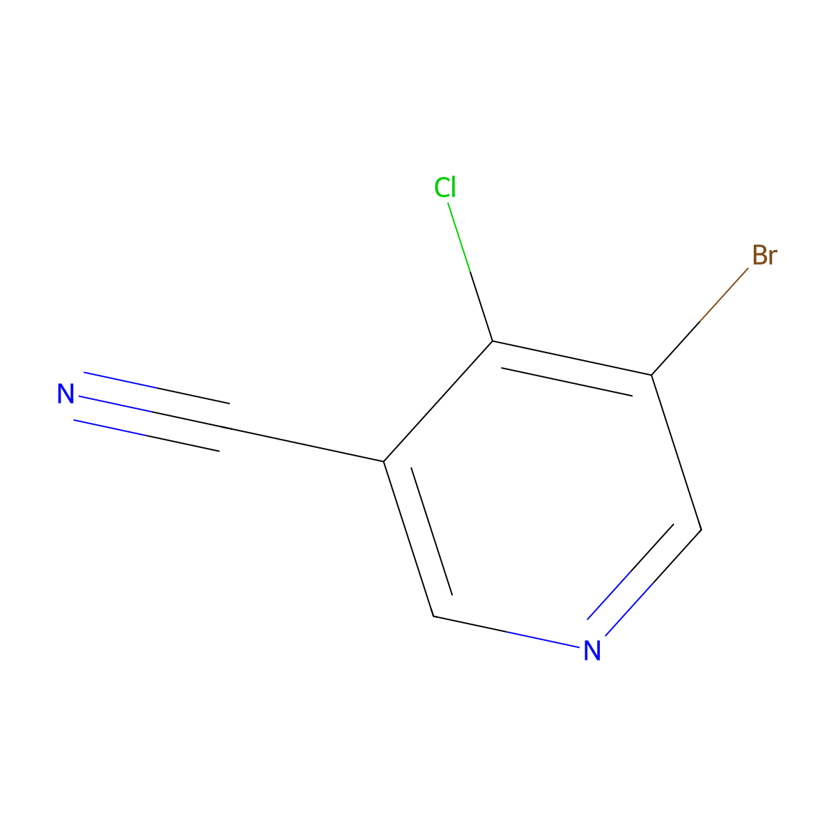5-Bromo-4-chloropyridine-3-carbonitrile molecular structure, CAS 1160923-98-7