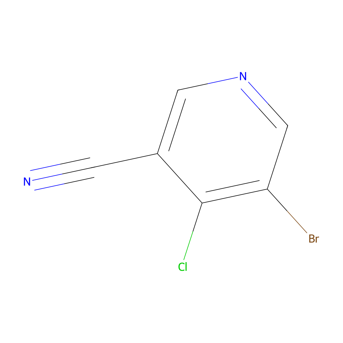 5-Bromo-4-chloropyridine-3-carbonitrile molecular structure, CAS 1160923-98-7