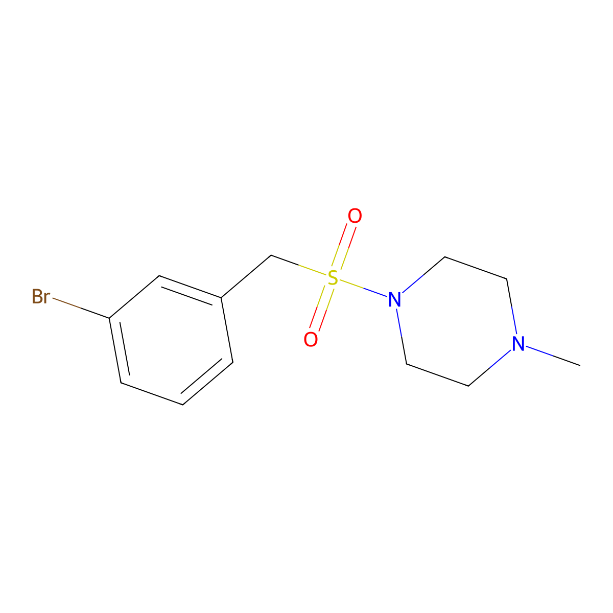 1-((3-Bromobenzyl)sulfonyl)-4-methylpiperazine molecular structure, CAS 1160924-46-8
