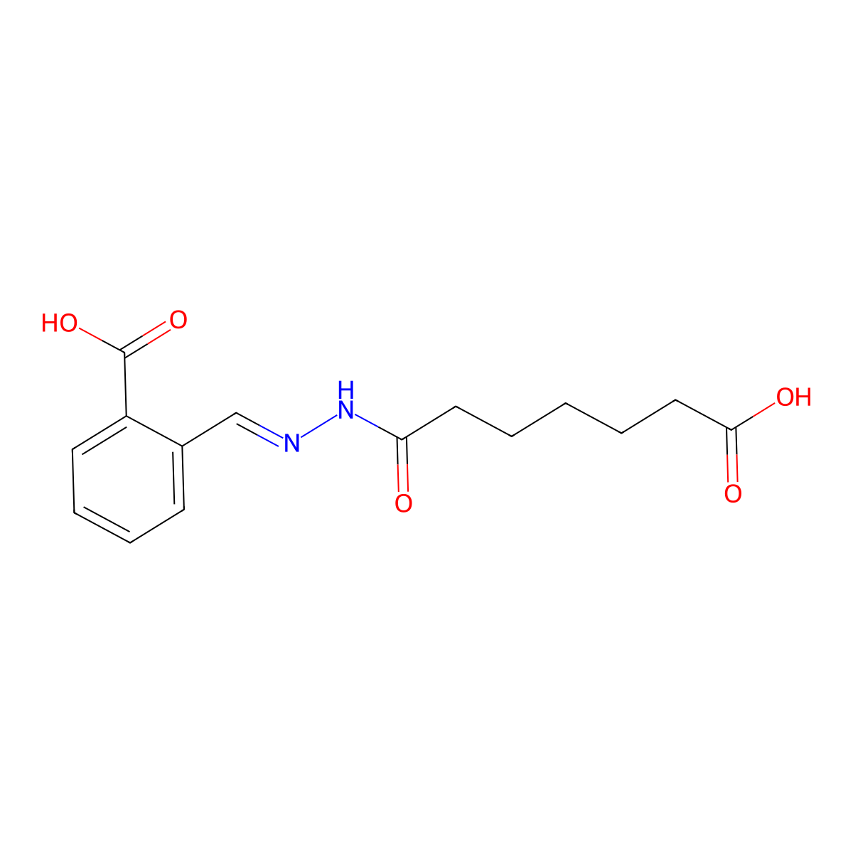 2-{[(6-Carboxyhexanamido)imino]methyl}benzoic acid molecular structure, CAS 1160927-48-9