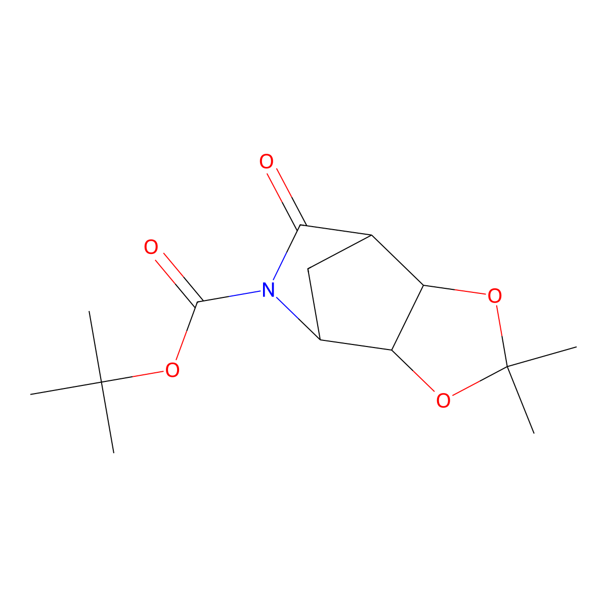 (3aS,4R,7S,7aR)-tert-butyl 2,2-dimethyl-6-oxotetrahydro-4,7-methano[1,3]dioxolo[4,5-c]pyridine-5(6H)-carboxylate molecular structure, CAS 1160928-95-9