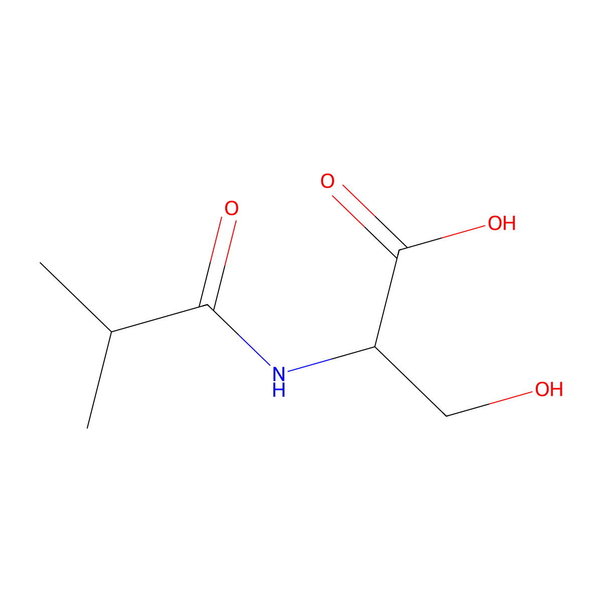 (2S)-3-hydroxy-2-(2-methylpropanamido)propanoic acid molecular structure, CAS 1160936-01-5