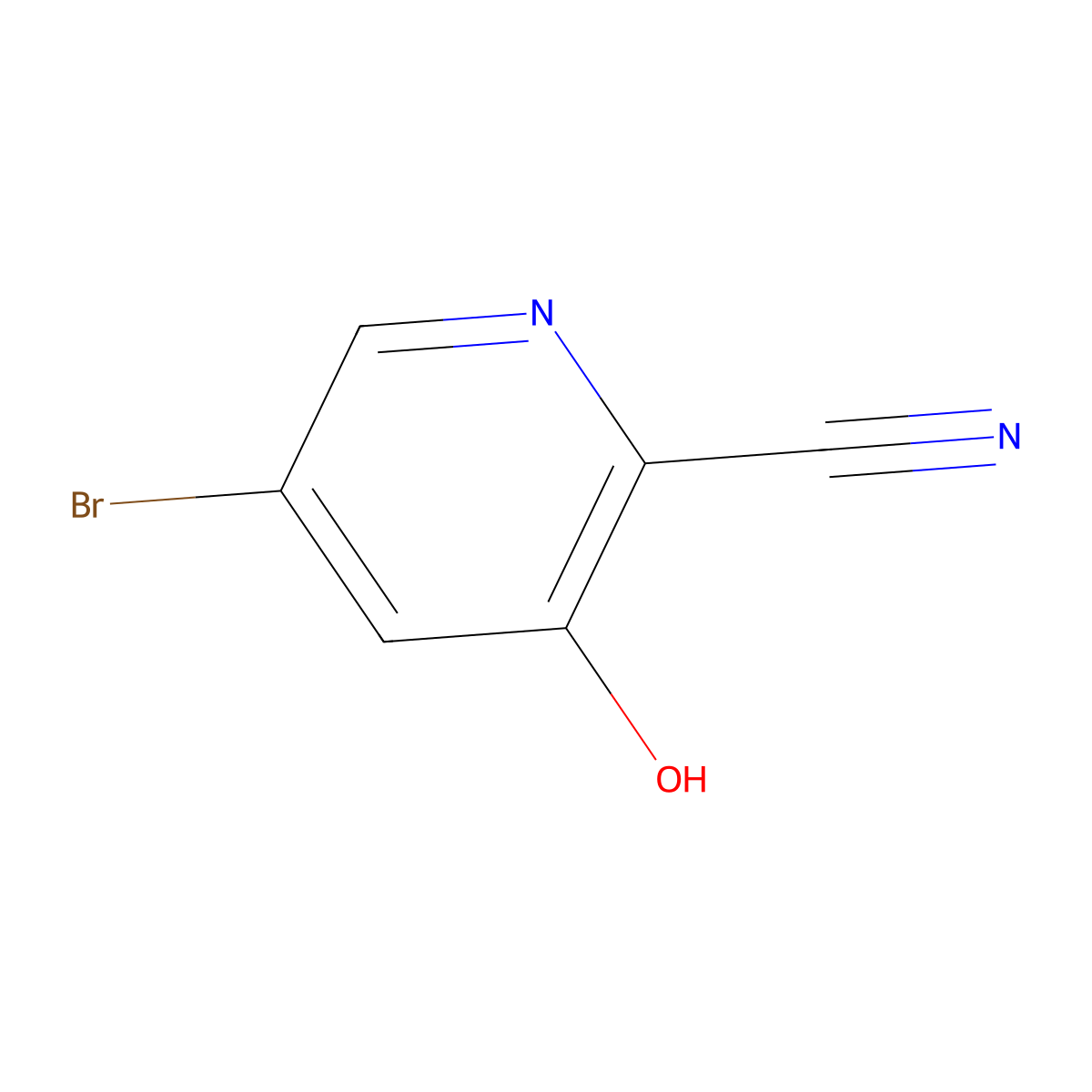 5-Bromo-3-hydroxypicolinonitrile molecular structure, CAS 1160936-51-5