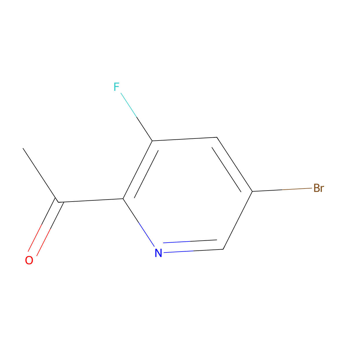 1-(5-Bromo-3-fluoropyridin-2-yl)ethan-1-one molecular structure, CAS 1160936-52-6