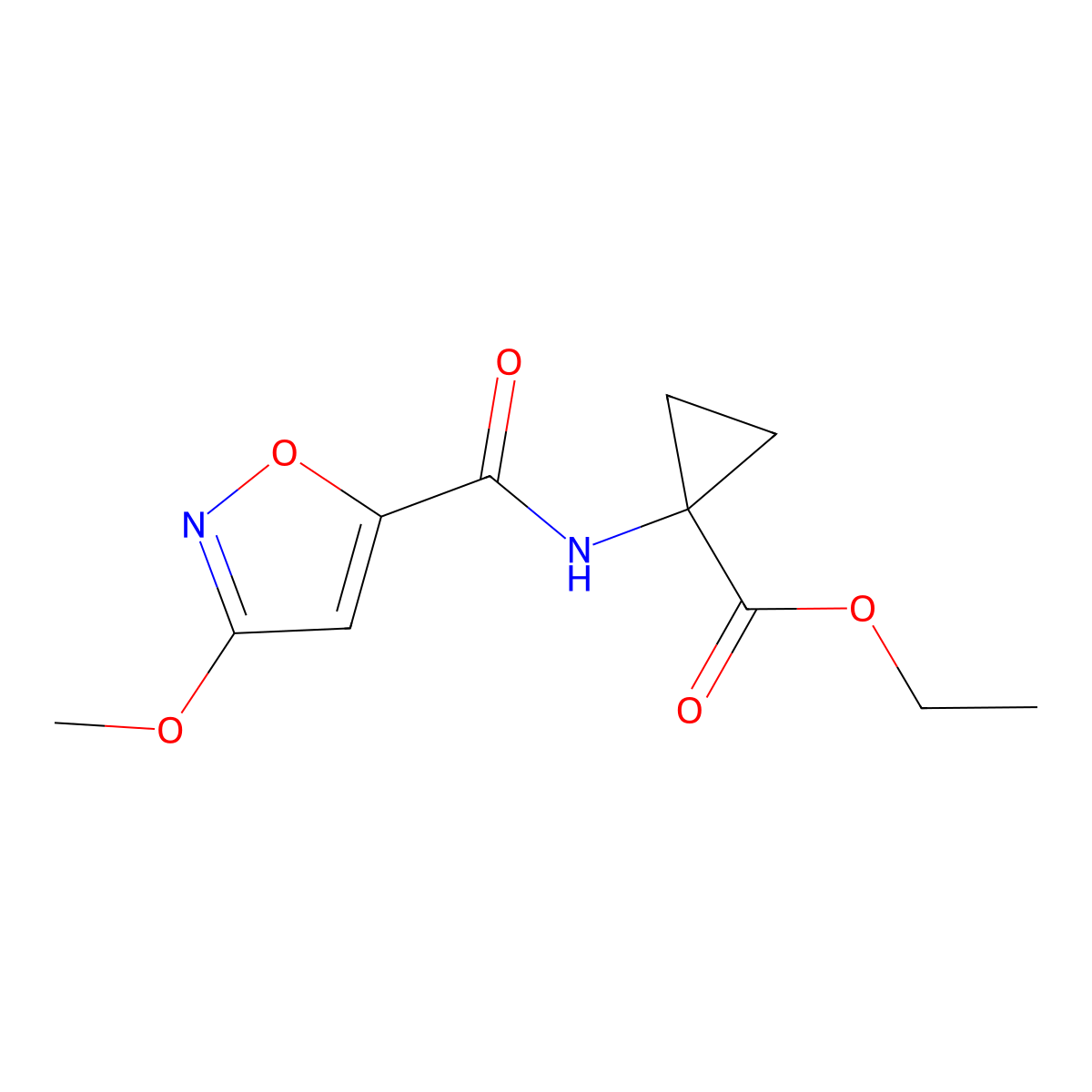 Ethyl 1-[[(3-methoxy-5-isoxazolyl)carbonyl]amino]cyclopropanecarboxylate molecular structure, CAS 1160936-56-0