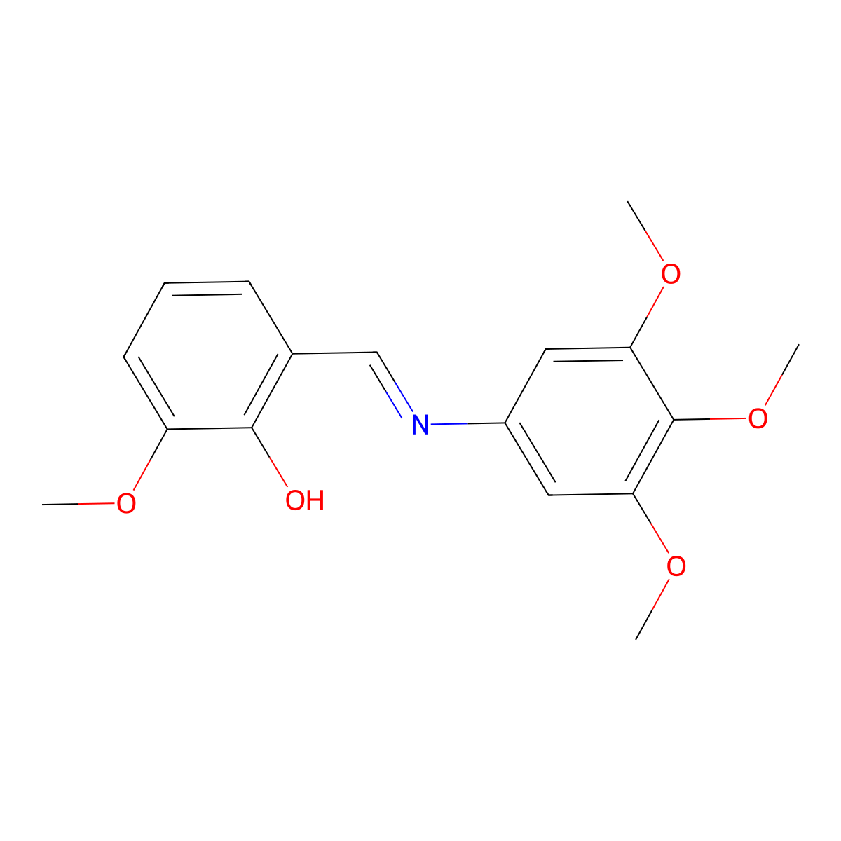 2-methoxy-6-{(E)-[(3,4,5-trimethoxyphenyl)imino]methyl}phenol molecular structure, CAS 1160943-27-0