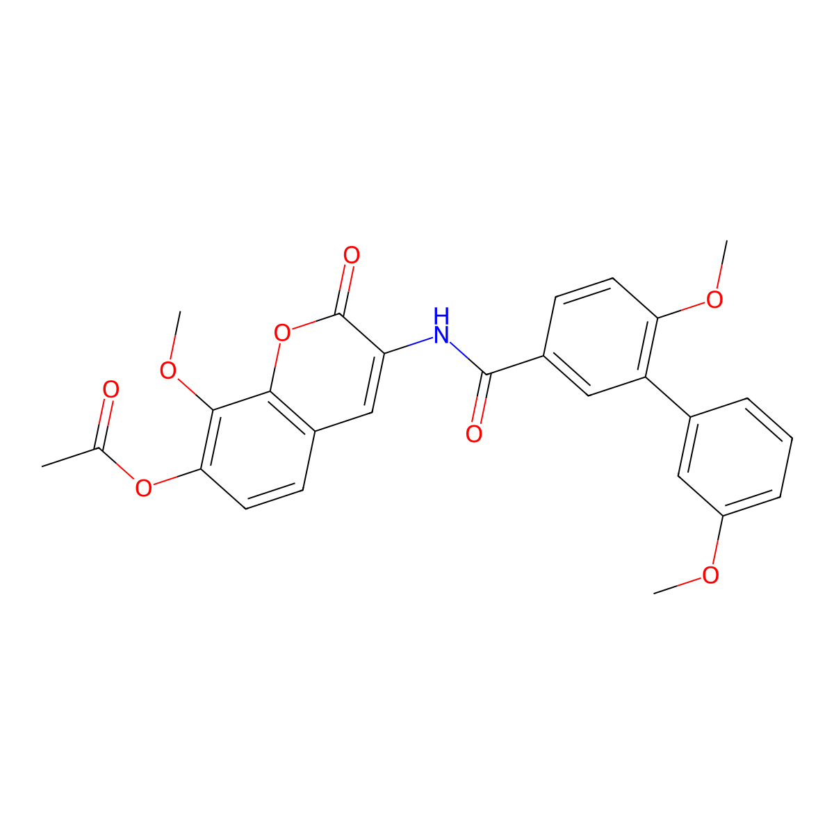 [8-Methoxy-3-[[4-methoxy-3-(3-methoxyphenyl)benzoyl]amino]-2-oxochromen-7-yl] acetate molecular structure, CAS 1160952-43-1