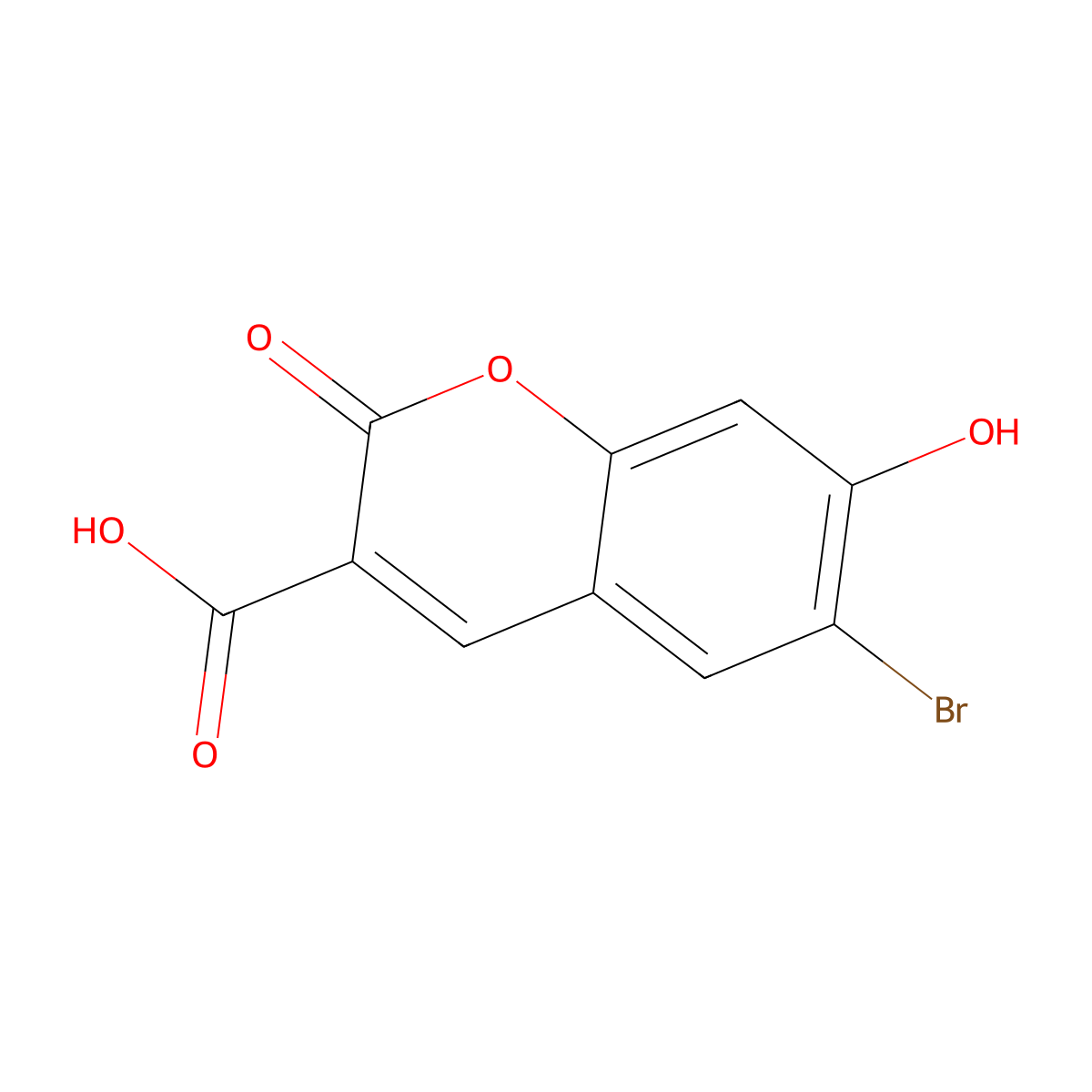 6-Bromo-7-hydroxy-2-oxo-2H-1-benzopyran-3-carboxylic acid molecular structure, CAS 116096-92-5