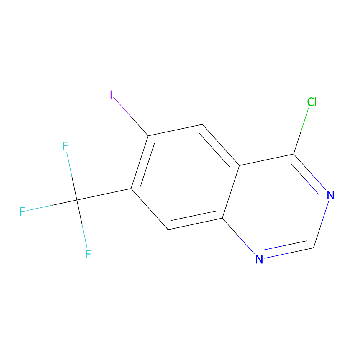 4-Chloro-6-iodo-7-(trifluoromethyl)quinazoline molecular structure, CAS 1160994-12-6