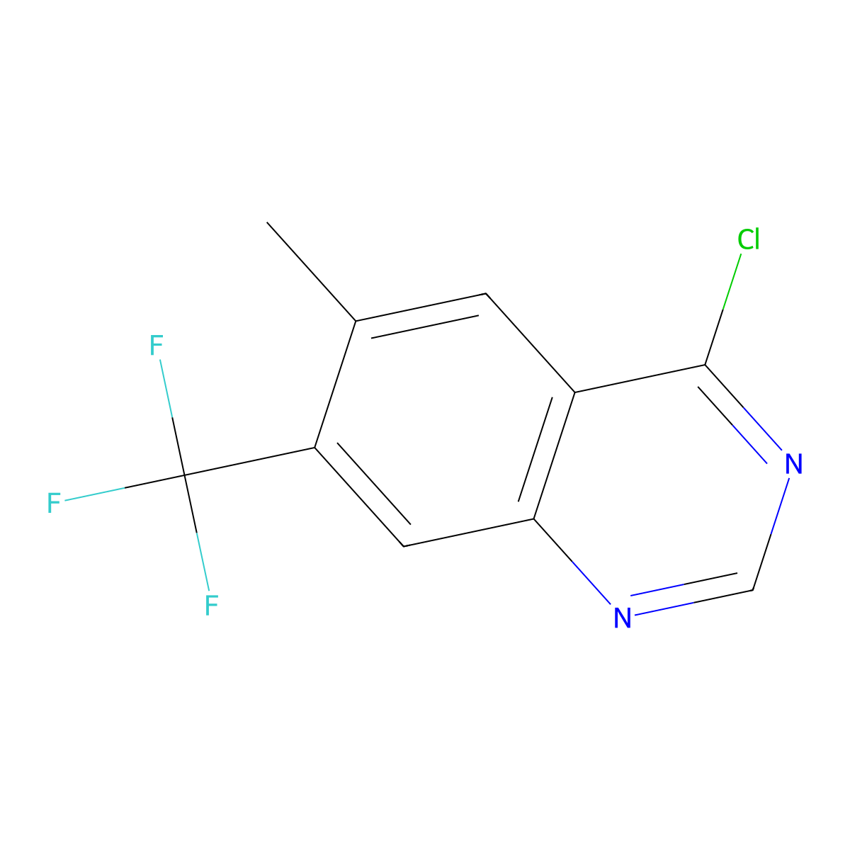 4-Chloro-6-methyl-7-(trifluoromethyl)quinazoline molecular structure, CAS 1160994-15-9