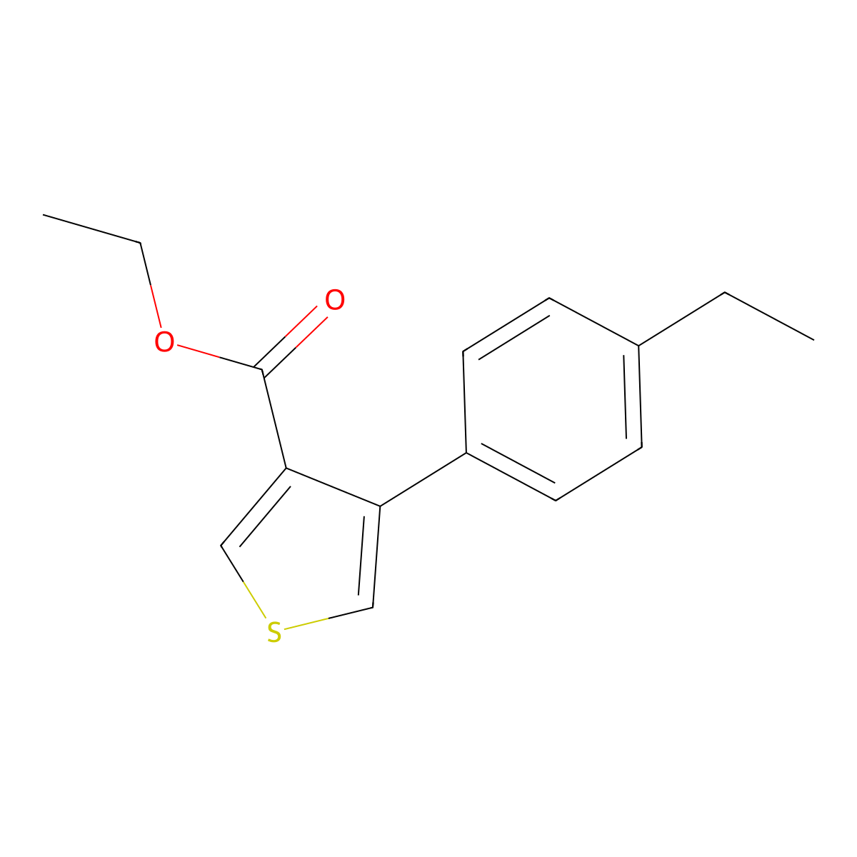 Ethyl 4-(4-ethylphenyl)-3-thiophenecarboxylate molecular structure, CAS 1160994-33-1