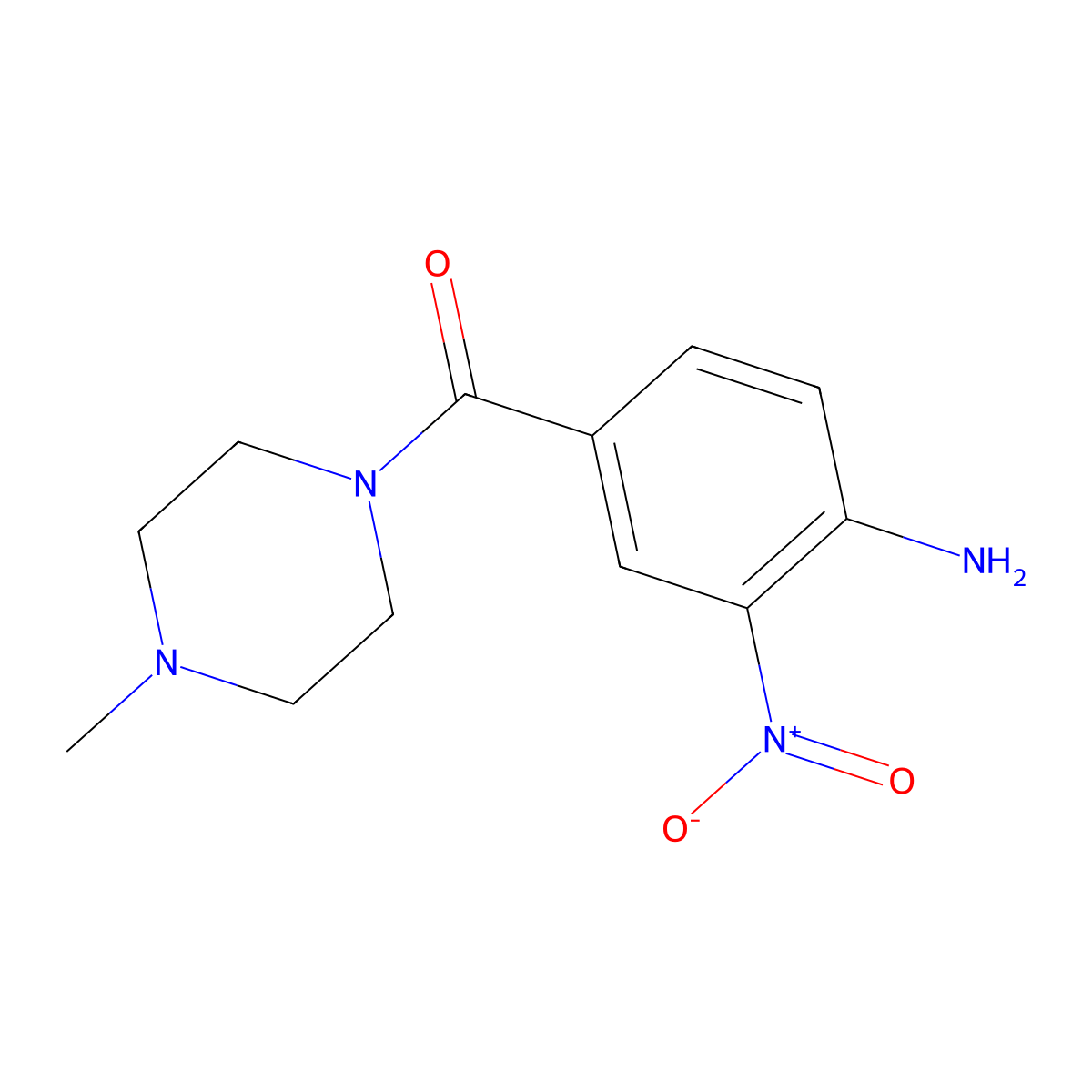 (4-Amino-3-nitrophenyl)(4-methylpiperazin-1-yl)methanone molecular structure, CAS 1160994-45-5