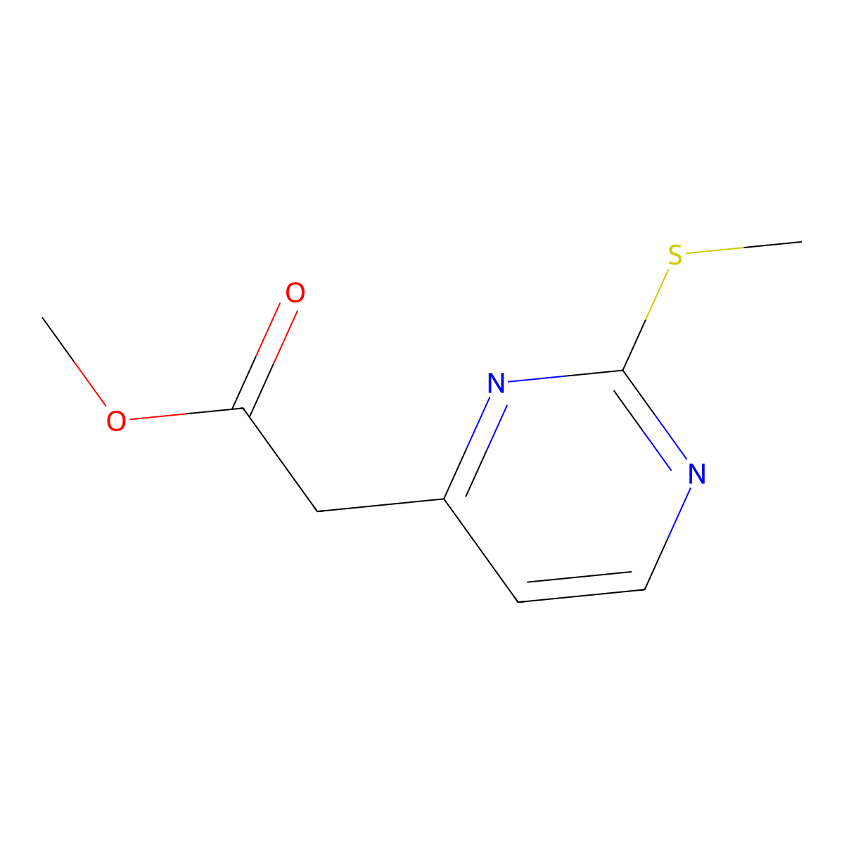 Methyl 2-(2-(methylthio)pyrimidin-4-yl)acetate molecular structure, CAS 1160994-53-5