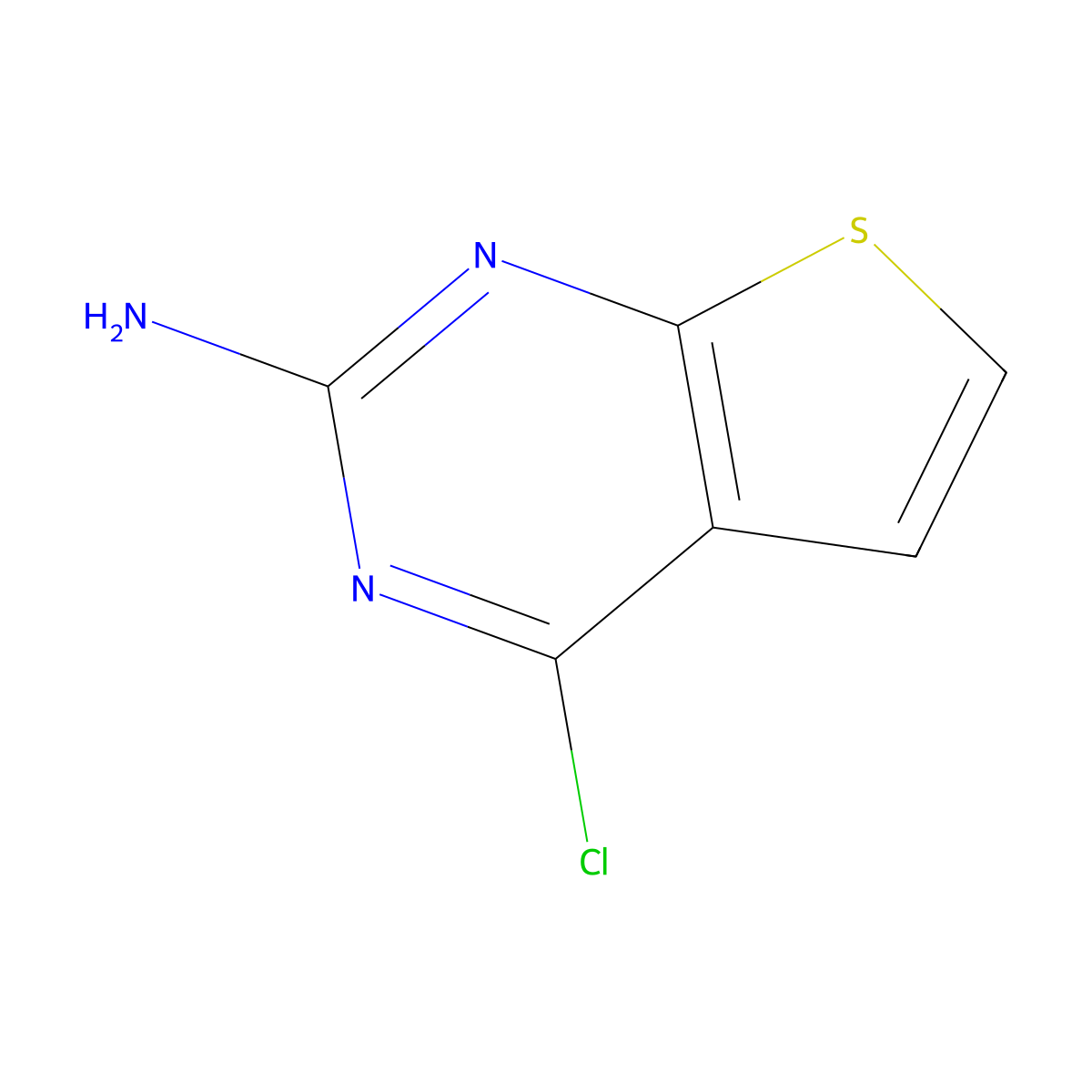 4-Chlorothieno(2,3-d)pyrimidin-2-amine molecular structure, CAS 1160994-61-5