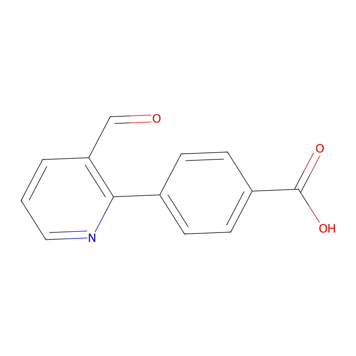 4-(3-Formylpyridin-2-yl)benzoic acid molecular structure, CAS 1160994-84-2