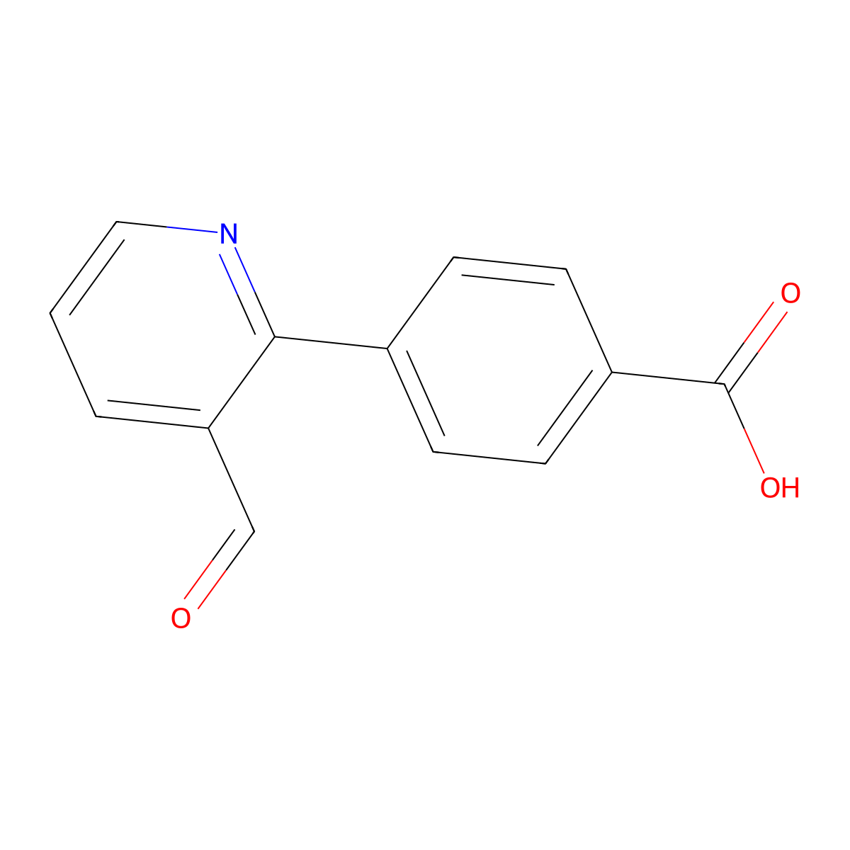 4-(3-Formylpyridin-2-yl)benzoic acid molecular structure, CAS 1160994-84-2