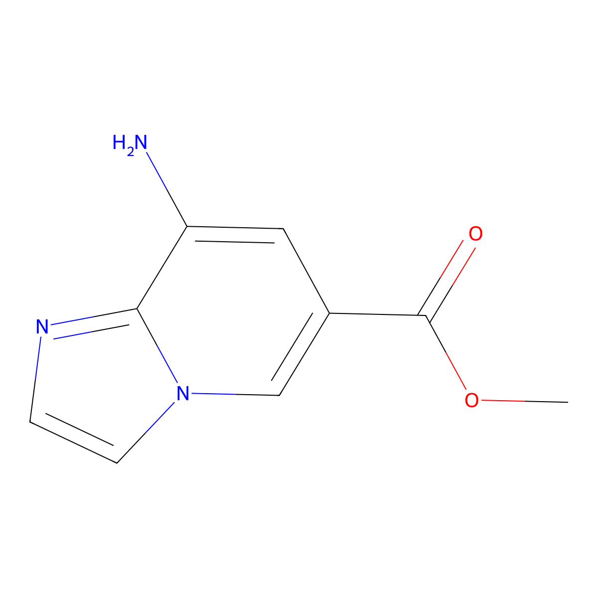 Methyl 8-aminoimidazo[1,2-a]pyridine-6-carboxylate molecular structure, CAS 1160994-94-4