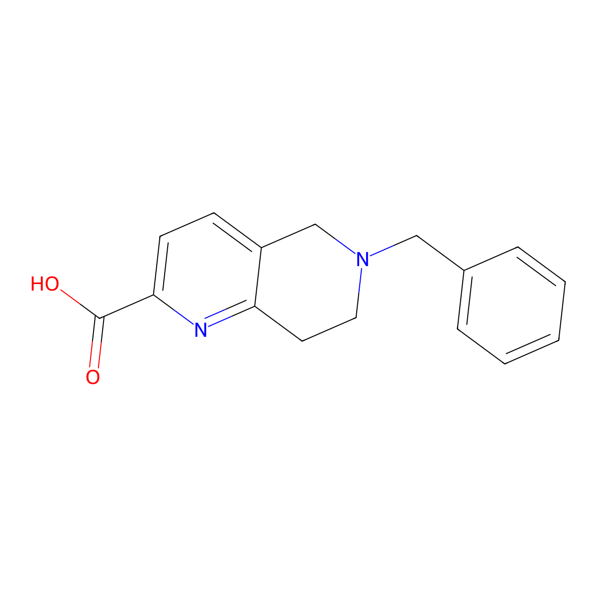 6-Benzyl-5,6,7,8-tetrahydro-1,6-naphthyridine-2-carboxylic acid molecular structure, CAS 1160995-15-2