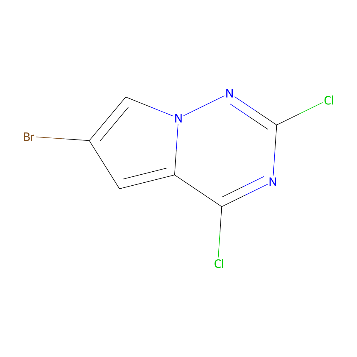6-Bromo-2,4-dichloropyrrolo[2,1-f][1,2,4]triazine molecular structure, CAS 1160995-23-2
