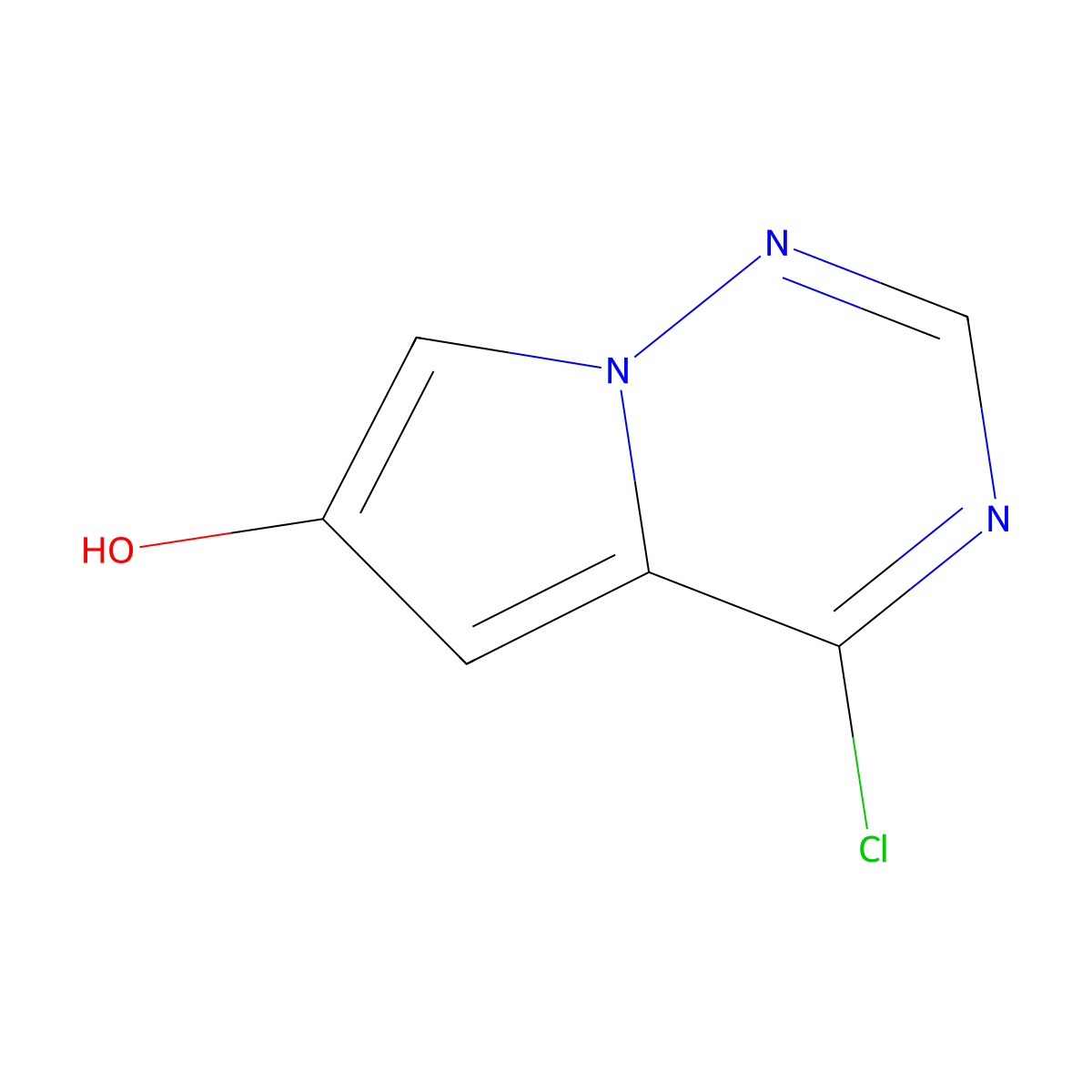 4-Chloropyrrolo[2,1-f][1,2,4]triazin-6-ol molecular structure, CAS 1160995-28-7