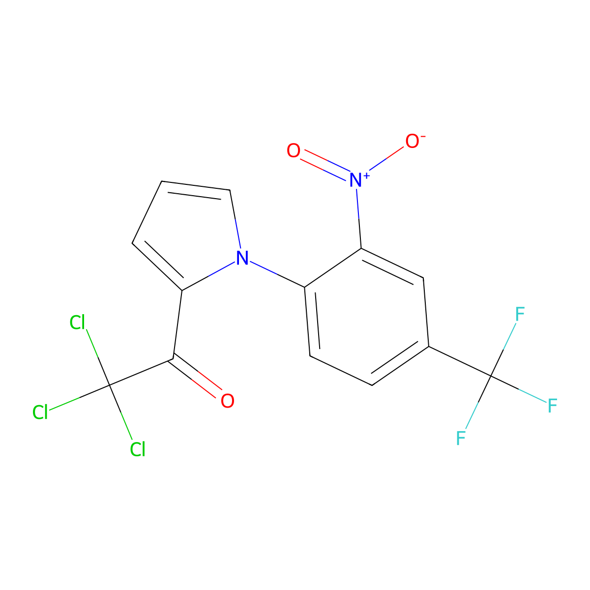2,2,2-Trichloro-1-[1-(2-nitro-4-trifluoromethyl-phenyl)-1H-pyrrol-2-YL]-ethanone molecular structure, CAS 1160995-30-1