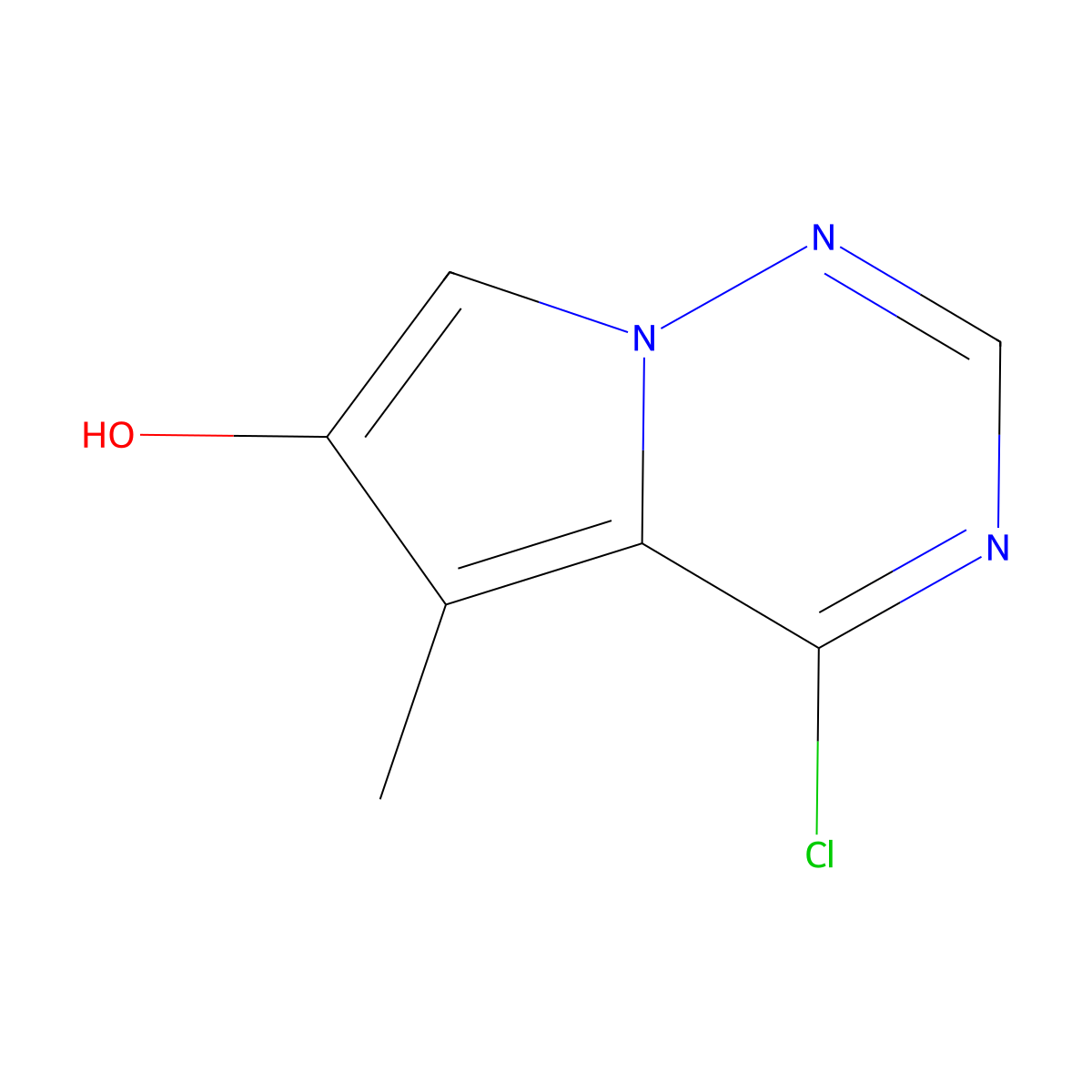 4-Chloro-5-methylpyrrolo[2,1-f][1,2,4]triazin-6-ol molecular structure, CAS 1160995-32-3