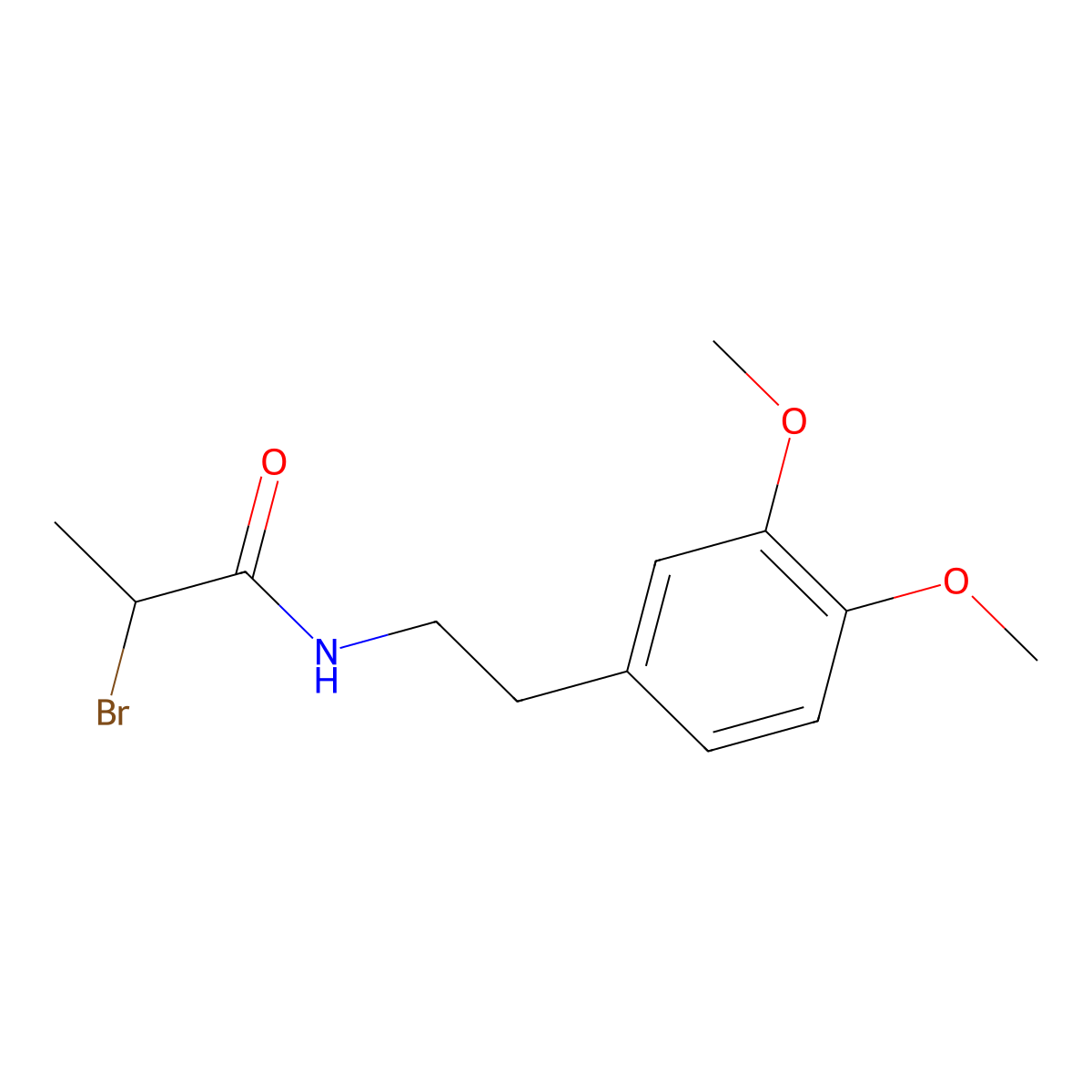 2-bromo-N-[2-(3,4-dimethoxyphenyl)ethyl]propanamide molecular structure, CAS 1160995-38-9