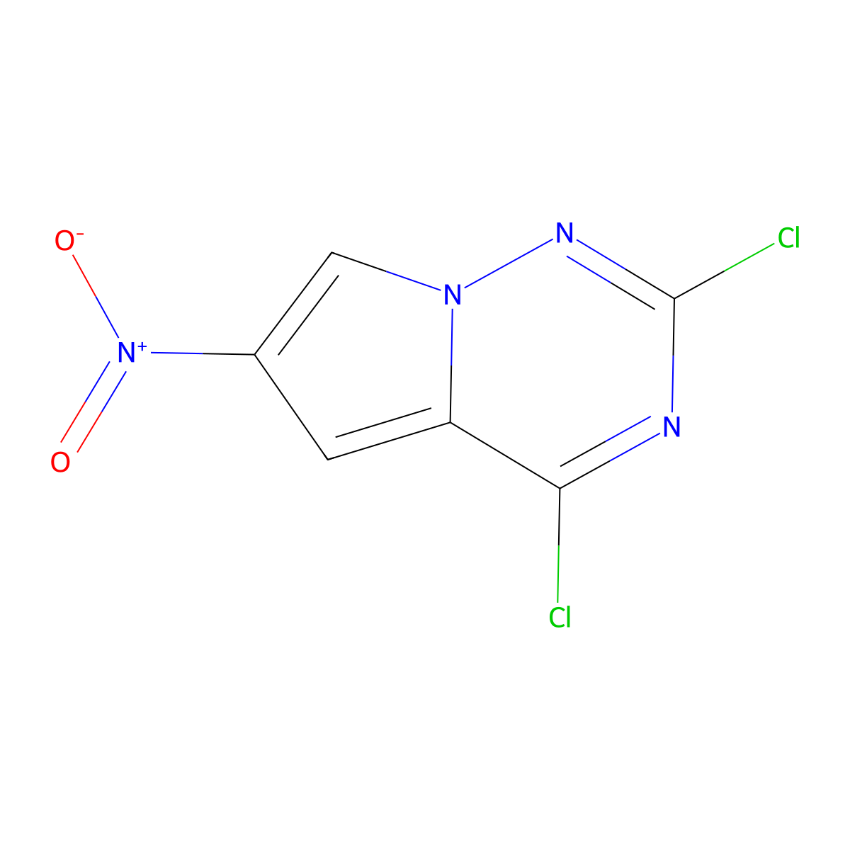 2,4-Dichloro-6-nitropyrrolo[2,1-f][1,2,4]triazine molecular structure, CAS 1160995-45-8