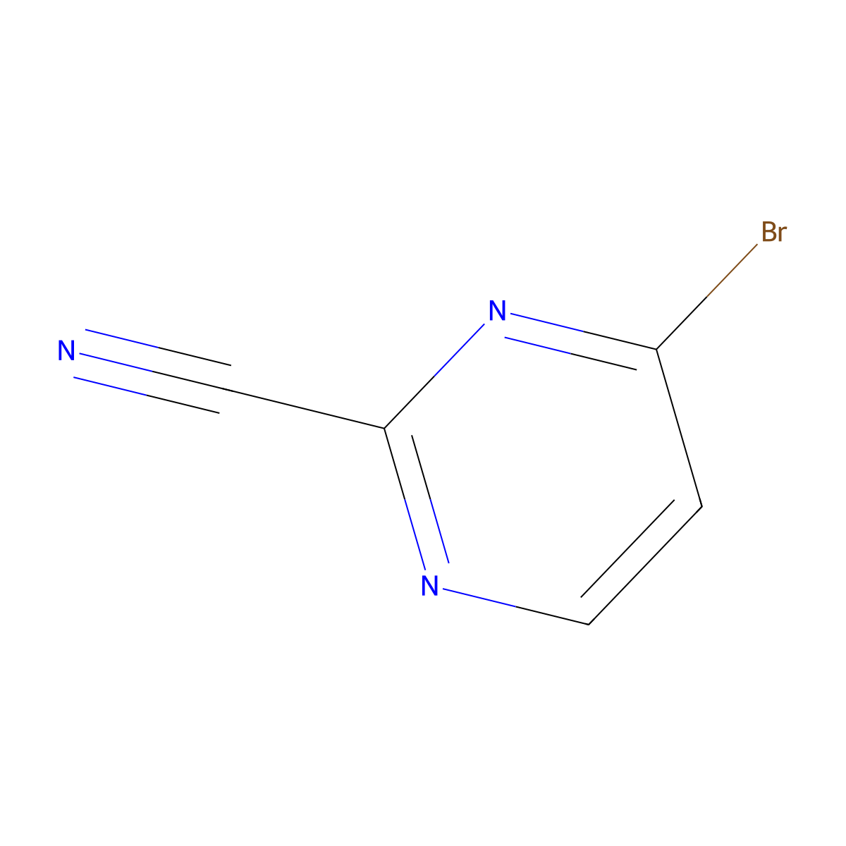 4-Bromopyrimidine-2-carbonitrile molecular structure, CAS 1160995-48-1