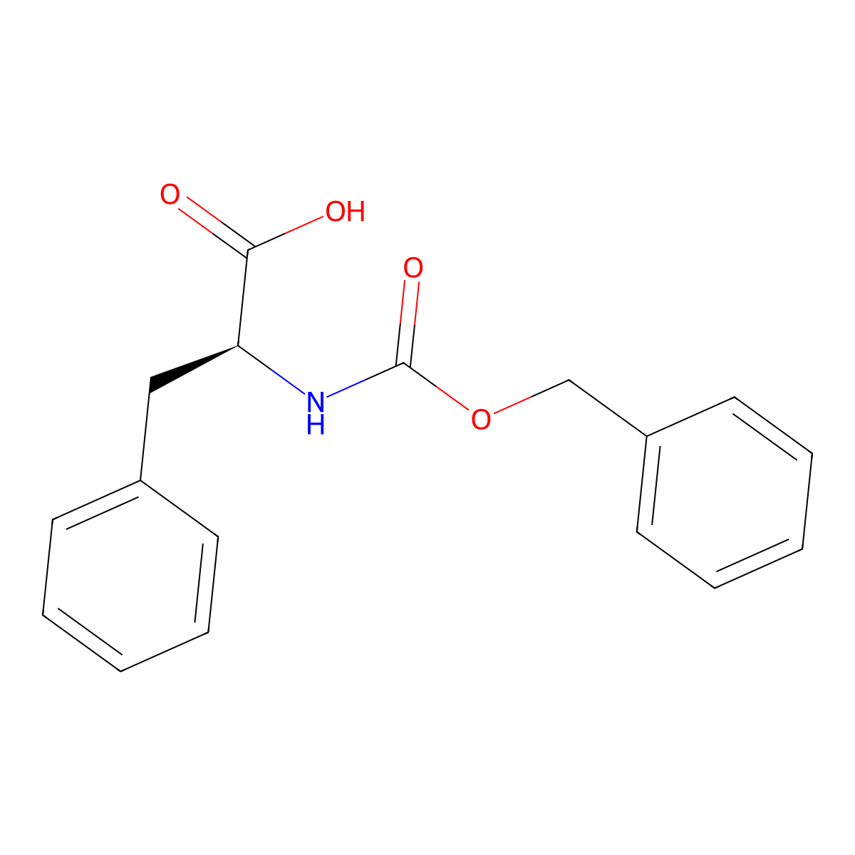 Benzyloxycarbonyl-L-phenylalanine molecular structure, CAS 1161-13-3